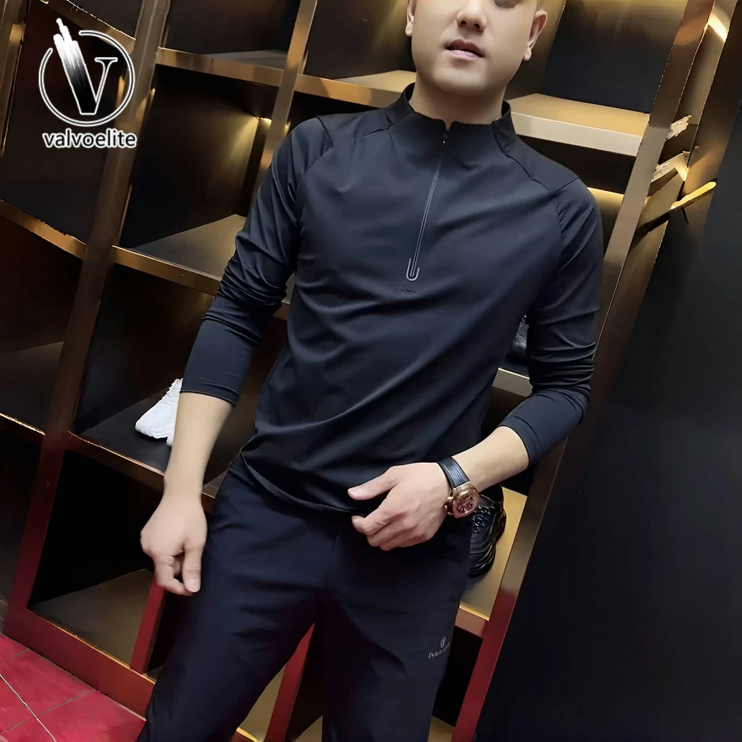 VALVOELITE卫衣男2024年秋季时尚休闲半拉链户外百搭休闲卫衣男士