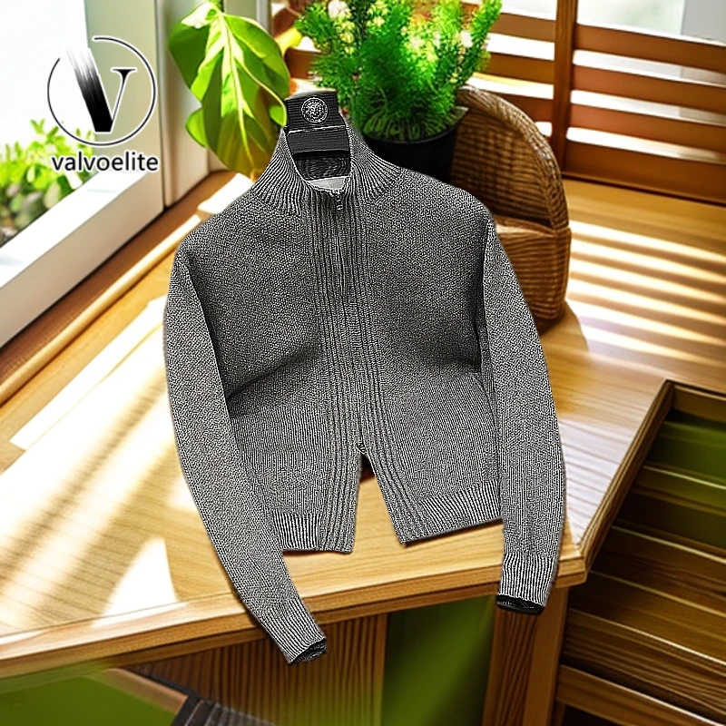 VALVOELITE痞帅简约宽松外衣开衫毛衣外套新款休闲百搭针织衫秋冬