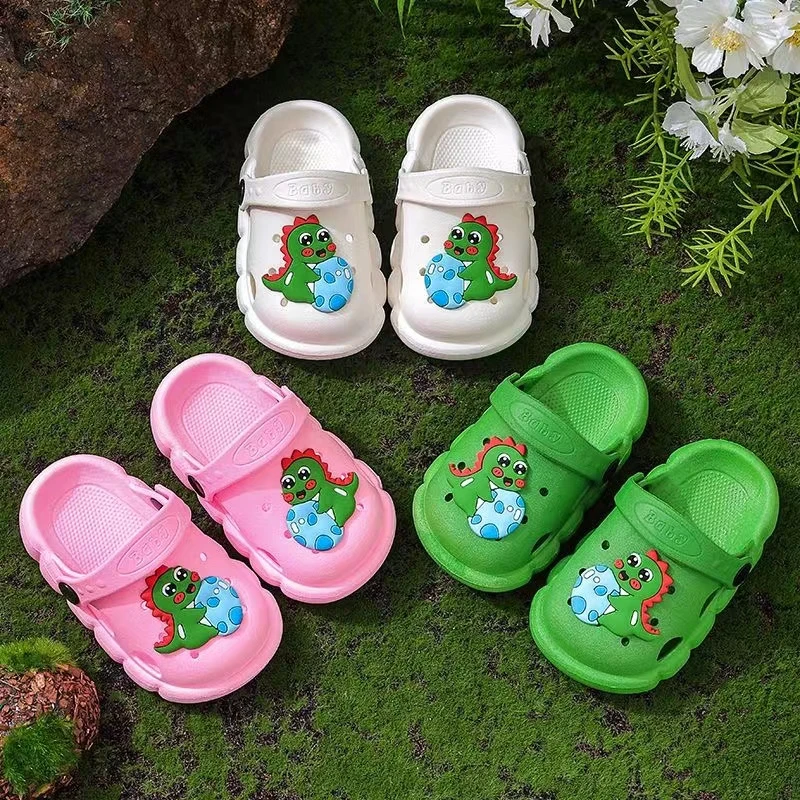 休闲个性可爱童趣防滑耐磨塑料凉拖鞋一脚蹬童男女PVC包头鞋防滑