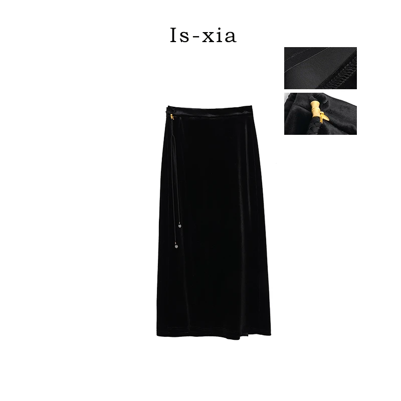 【咏竹】时尚气质休闲百搭显瘦复古半身裙 显瘦轻奢高腰一片式