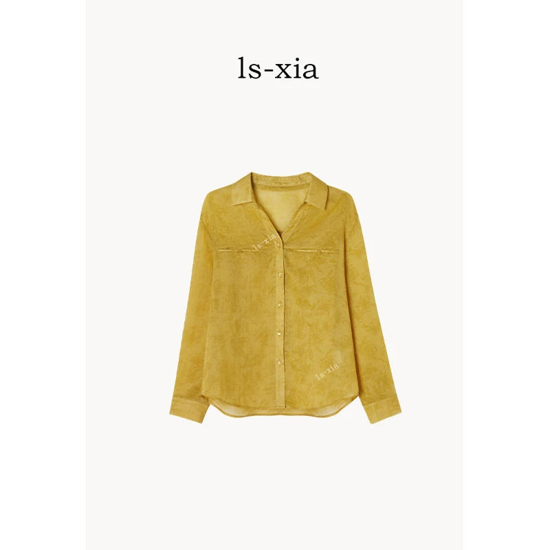 【色彩晨曦】100苎麻 简约显白千金风 百搭优雅纯色翻领衬衫