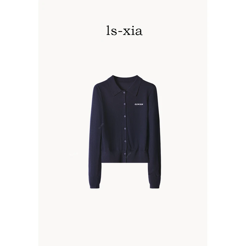 【月落星河】60支100%巴素兰羊毛 爱心刺绣针织衫 24YZ2018