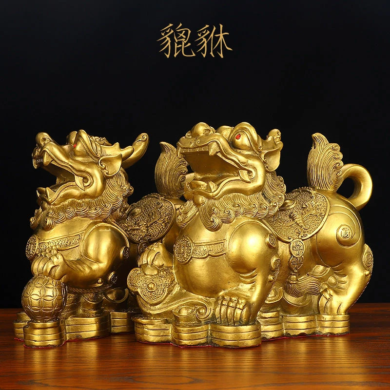 现货黄铜金钱貔貅铜貔貅如意貔貅摆件铜貔貅工艺品办公室摆件礼品
