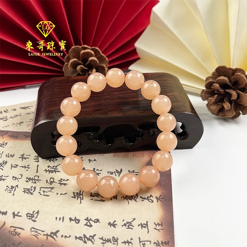 【来哥严选】天然东陵玉藕粉圆珠手串