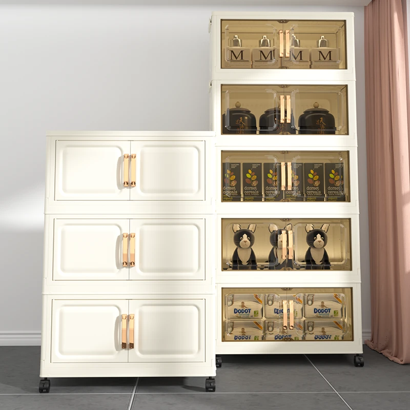 LM【50cm面宽】免安装折叠收纳箱家用简约玩具收纳柜储物柜带轮