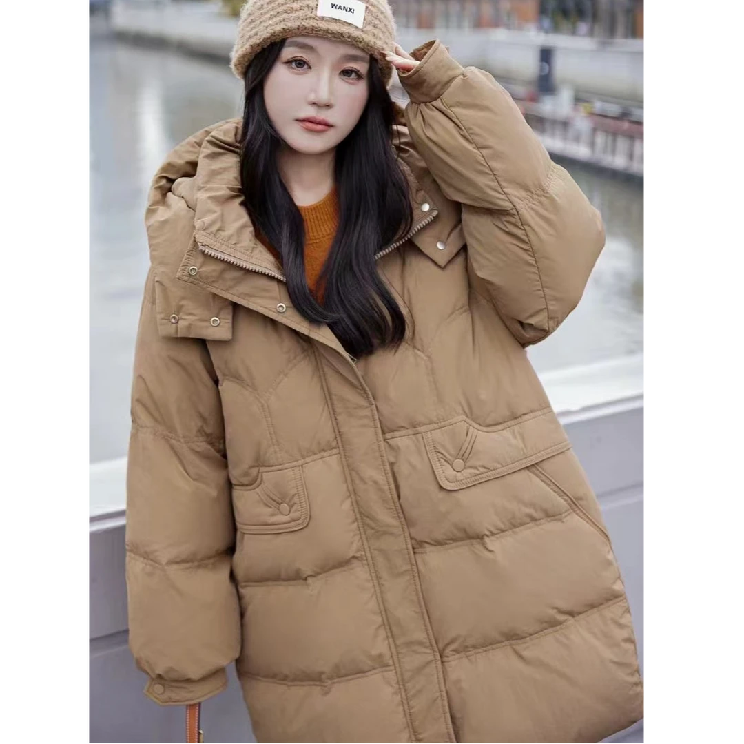 冬季新款大码宽松加厚保暖休闲羽绒服