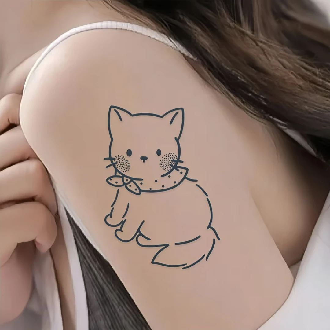 简约萌物手背草本纹身贴防水持久半永久逼真高颜值手臂不反光新款