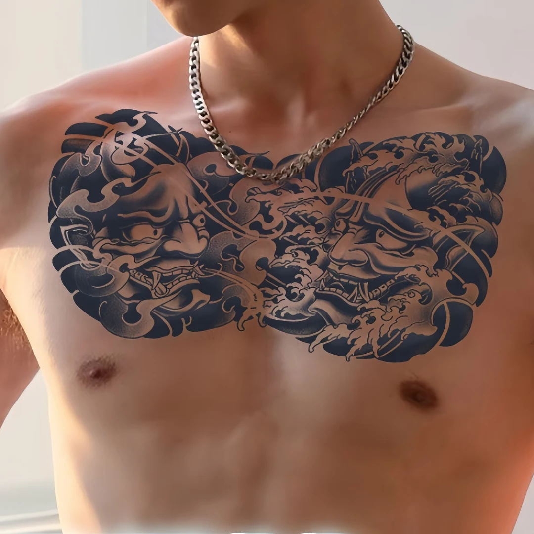 草本纹身贴男防水持久半永久可洗不反光逼真胸前胸口高颜值高质量