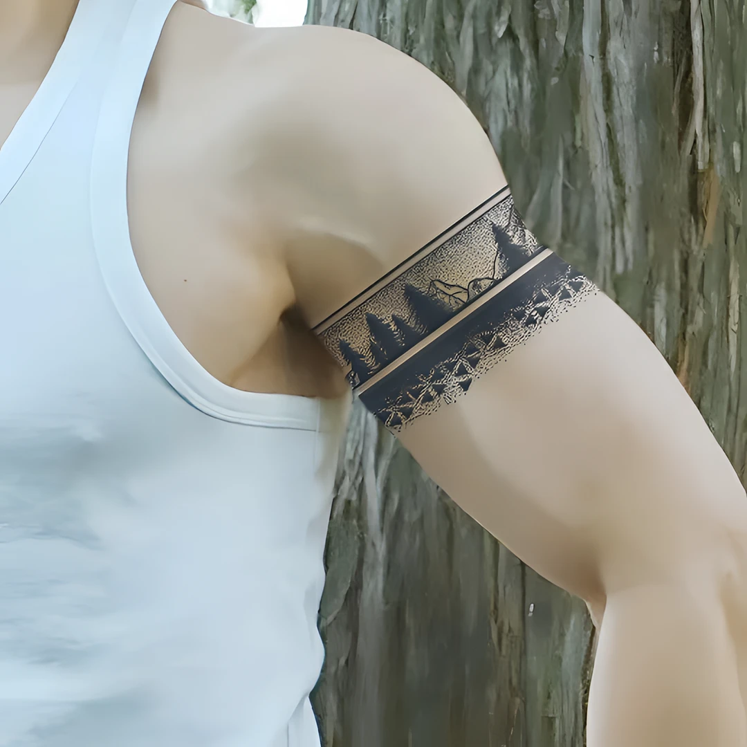 草本纹身贴男士防水持久半永久臂环手环手臂花臂逼真高颜值不反光