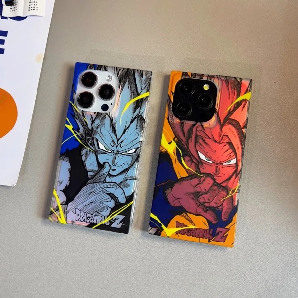 个性方形镭射七龙珠iphone13/14/15promax磨砂气囊防摔动漫手机壳