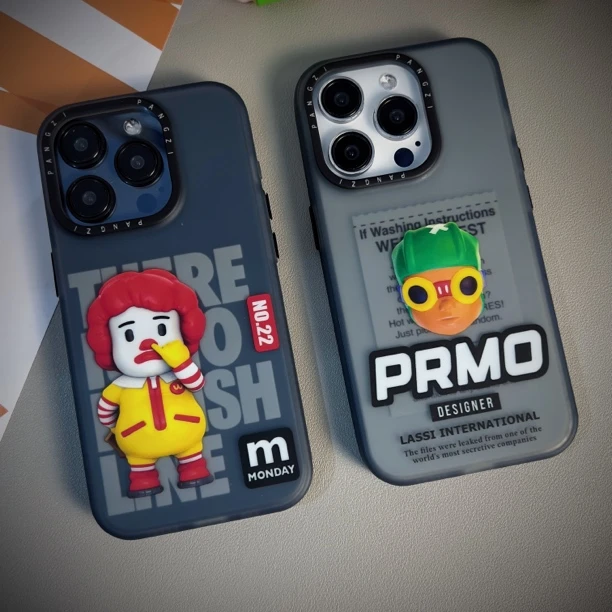 个性恶搞磨砂iphone13/14/15promax防摔轻薄创意麦当外星人手机壳