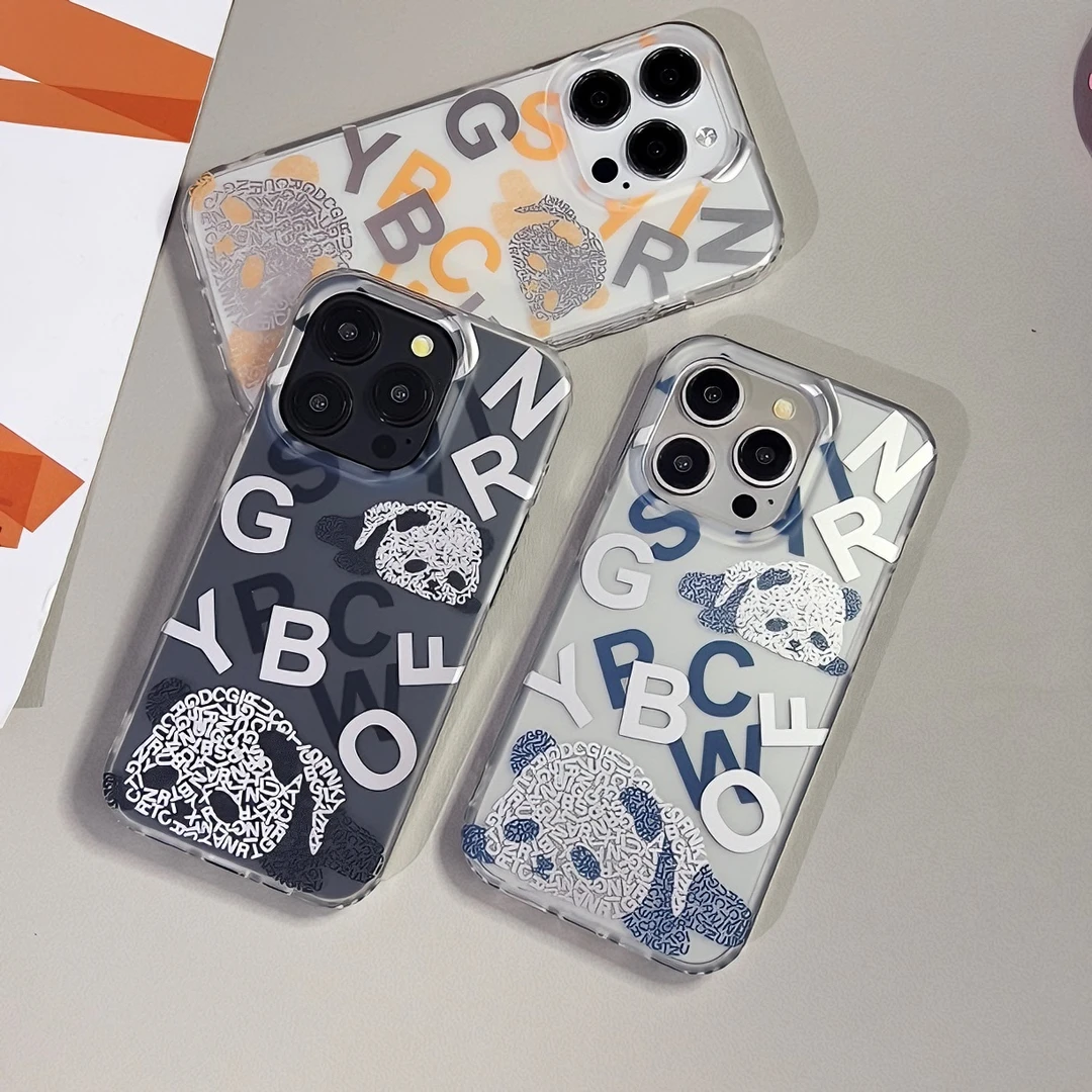 适用苹果16熊猫磨砂iphone16/15/14promax可爱男女小众苹果保护壳