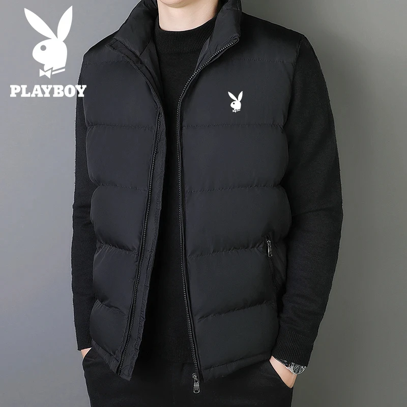 花花公子马甲男款秋冬季加厚保暖棉坎肩背心男士大码休闲马夹外套