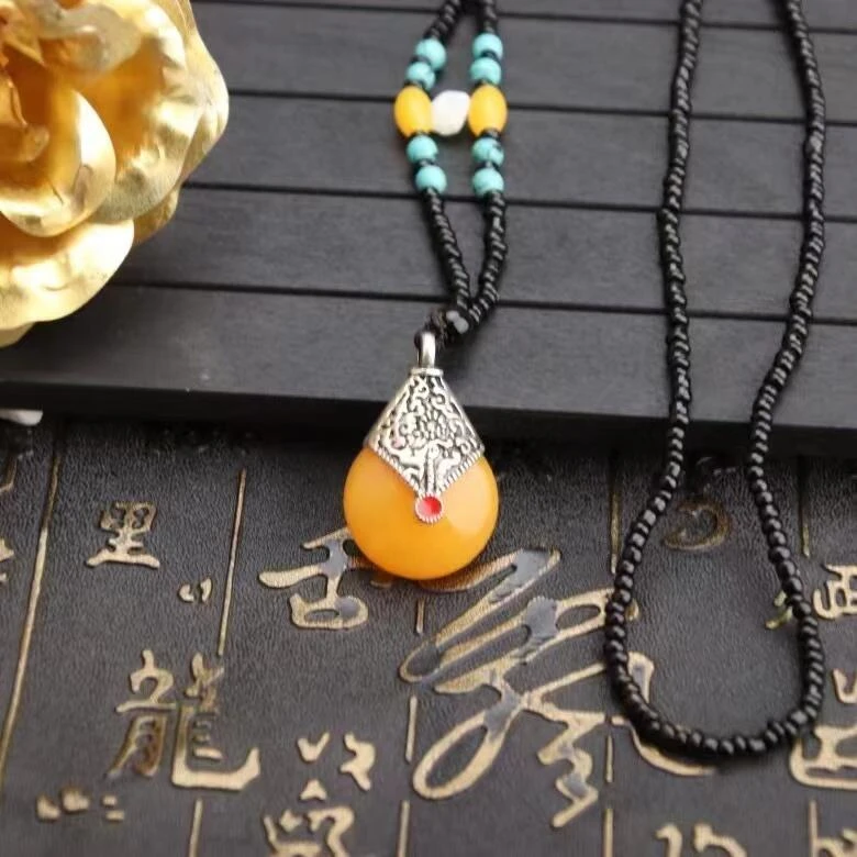 非金属树脂吊坠 简约黄水滴吊坠创意饰品