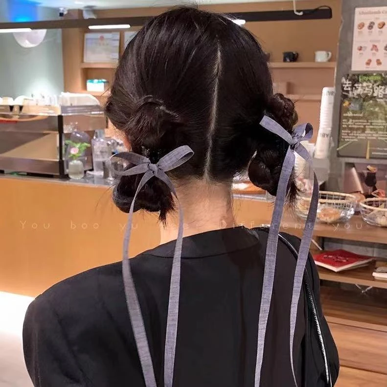 蝴蝶结飘带西装小号抓夹马尾气质发夹仙气优雅