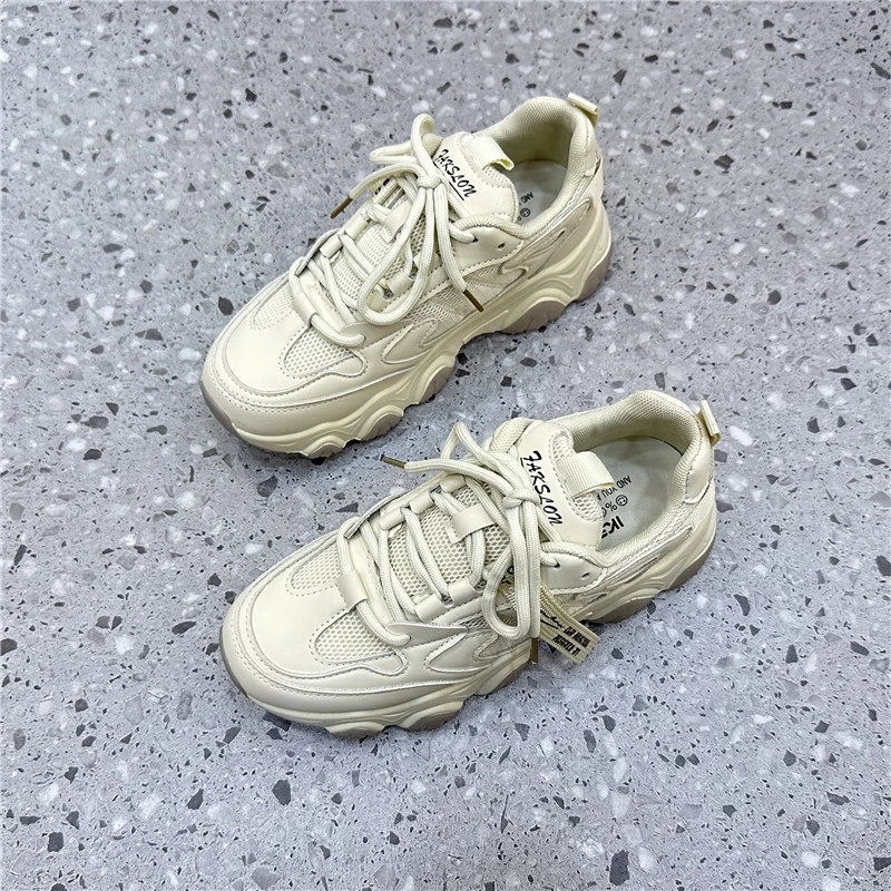 老爹鞋女ins潮2024年新款休闲鞋网面透气运动鞋子百搭厚底小白鞋