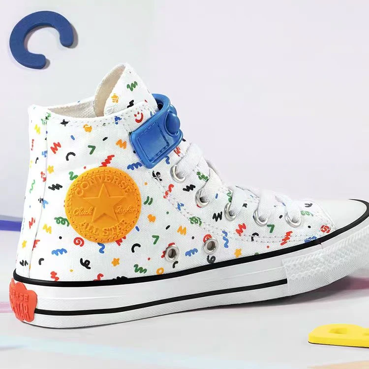 converse匡威儿童鞋高帮魔术贴时尚百搭帆布鞋A06316C