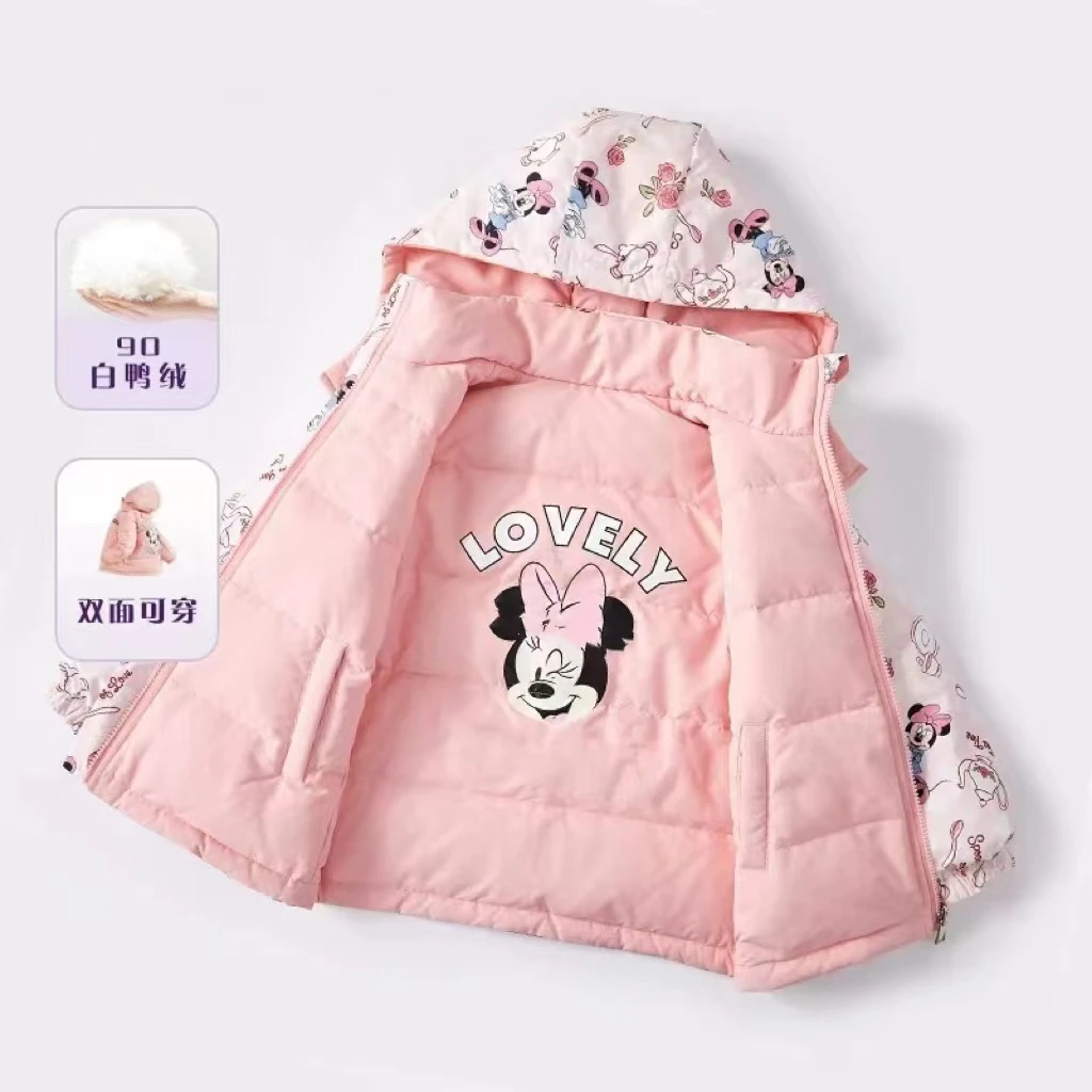 丽子家 品牌 冬季卡通双面穿女童保暖嘎嘎绒外套加厚上衣服
