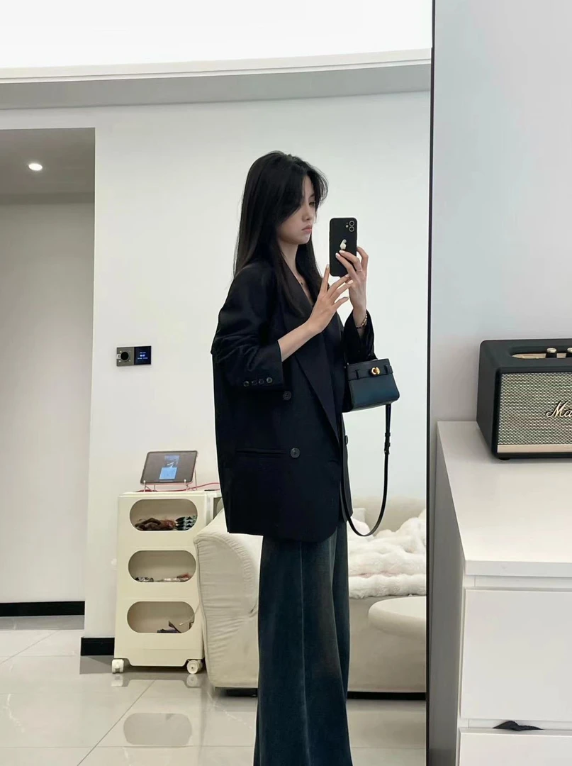 2024入秋一整套女高级感时尚百搭西装外套女洋气减龄牛仔裤两件套