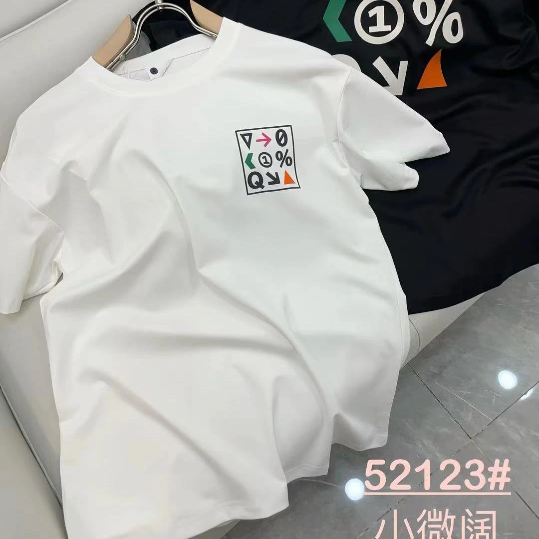 52123#夏季新款短袖T恤时尚潮牌百搭圆领半袖体恤