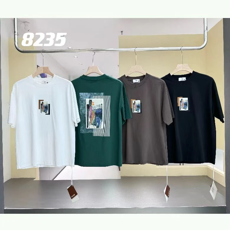 8235#夏季新款休闲短袖T恤潮牌百搭圆领体恤