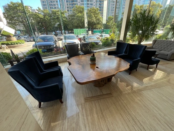 大板圆桌圆盘茶桌休闲桌