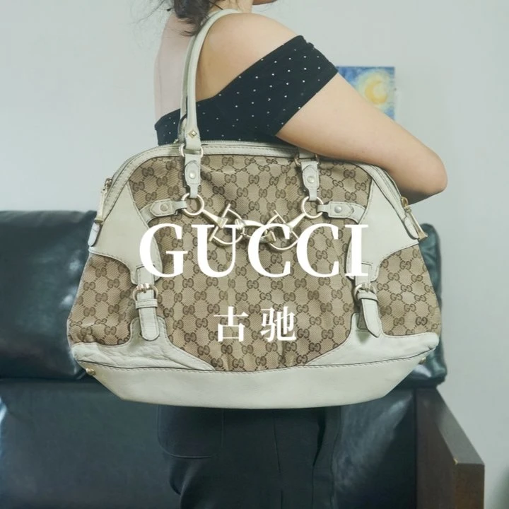 95新 GUCCI/古驰 老花拼皮单肩包/ZZ09914078/4078