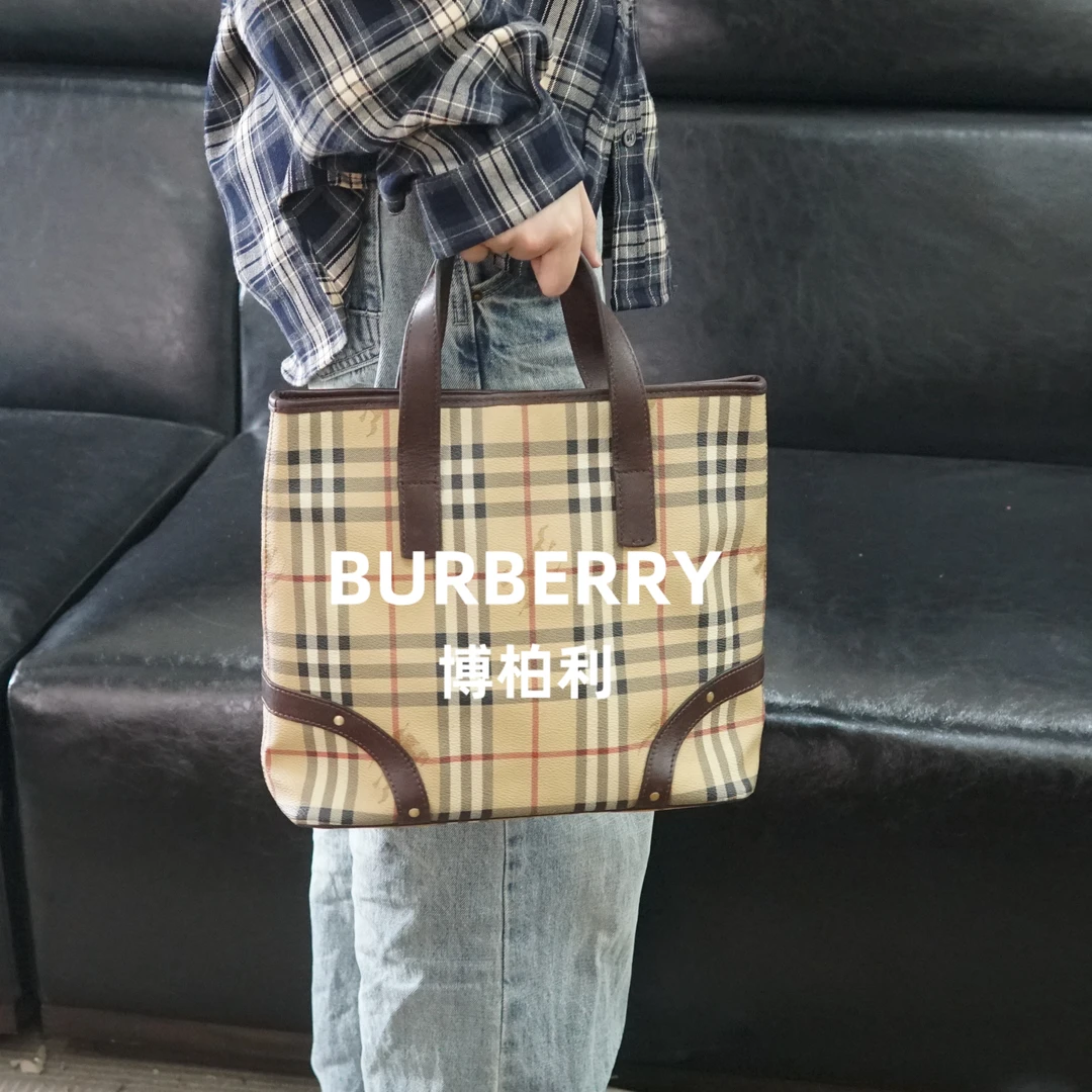 95新 BURBERRY/博柏利 巴宝莉/格纹单肩包/WT09728014/8014