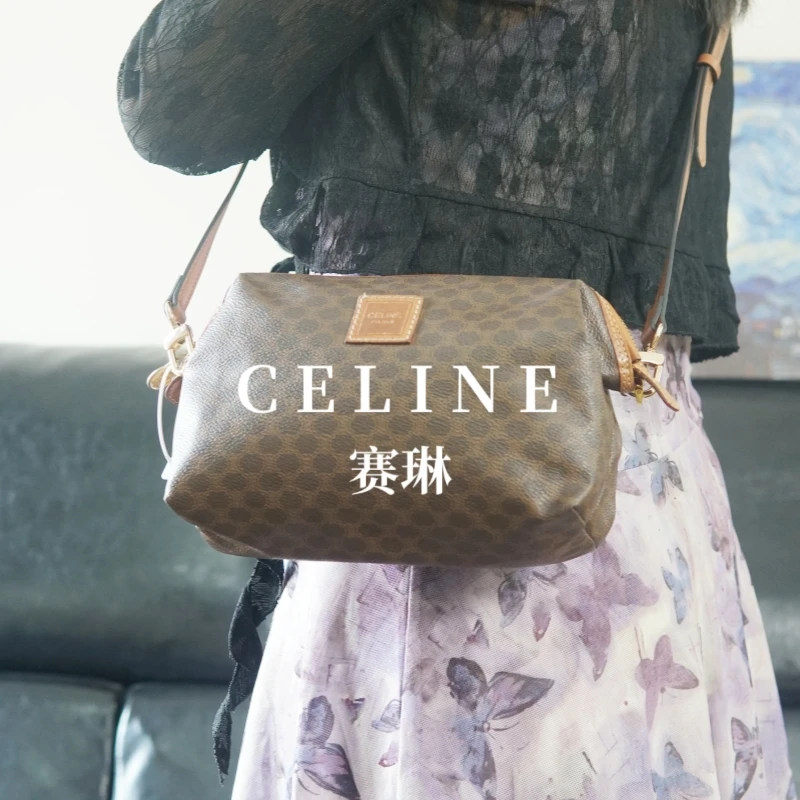 95新 Celine/思琳 老花斜挎包/瑟琳/FYHH08622045/2045