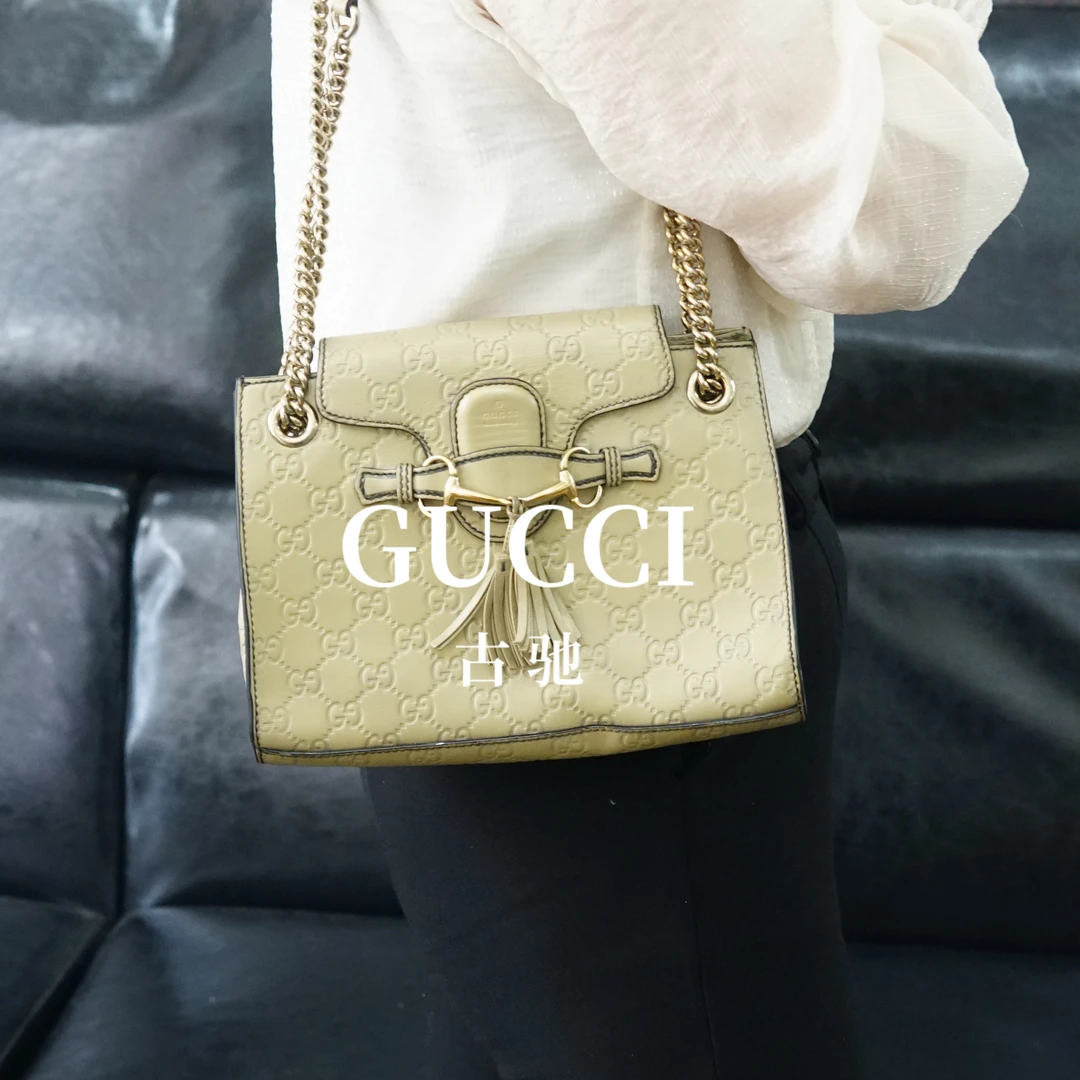 95新 GUCCI/古驰 压纹单肩包/MH07102213/2213