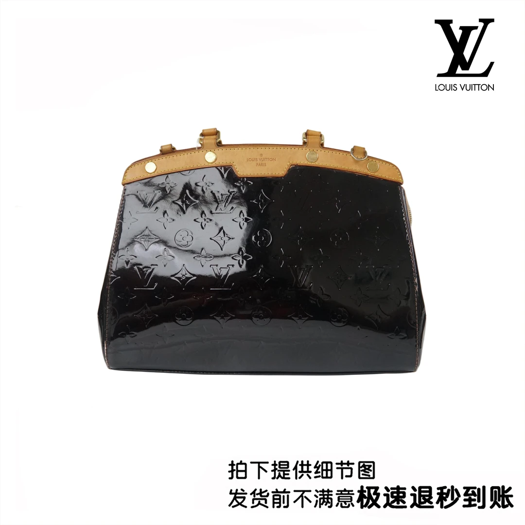 95新 LouisVuitton/路易威登 黑色漆皮医生手提包/HB04108202