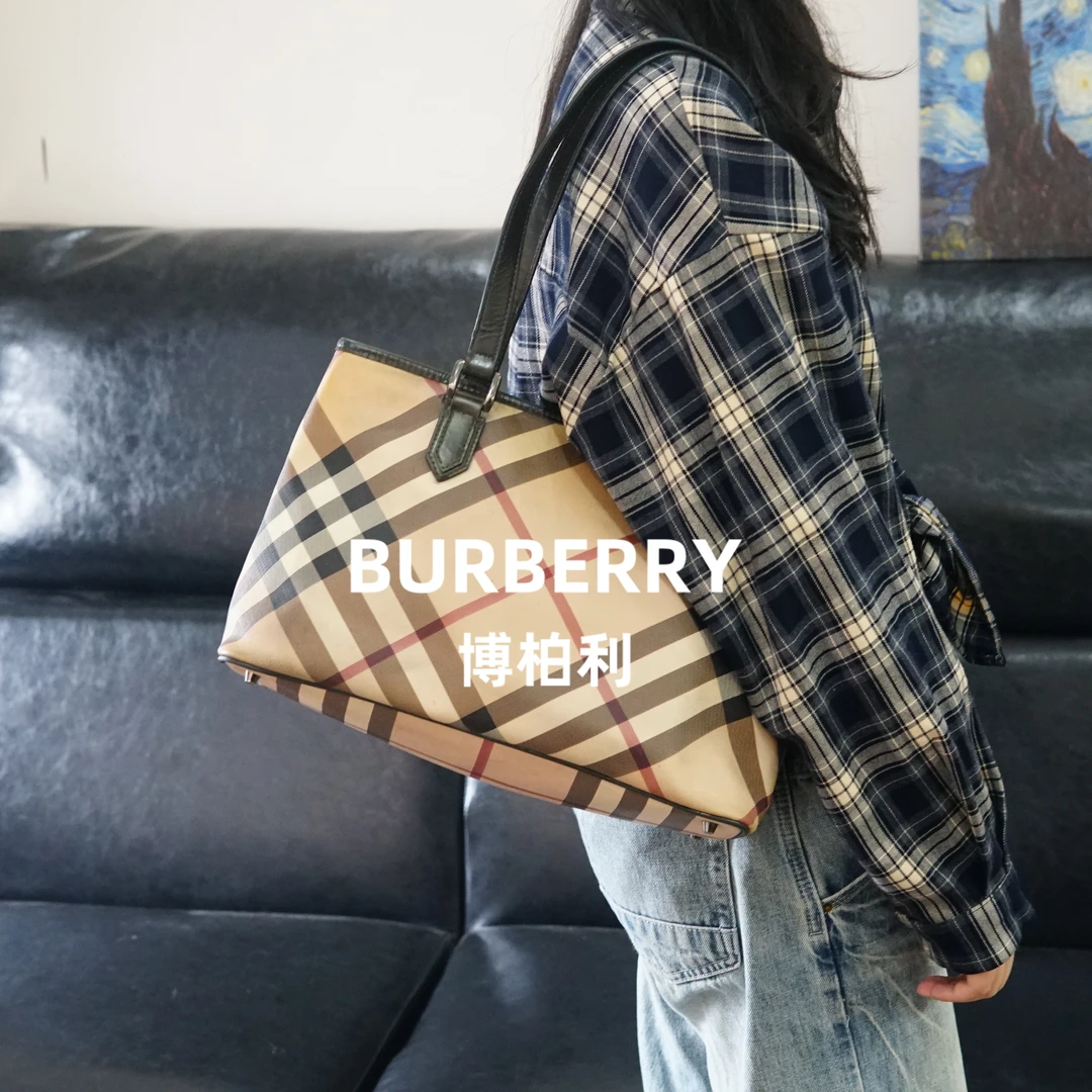 95新 BURBERRY/博柏利 巴宝莉/格纹单肩包/SR10519283/9283