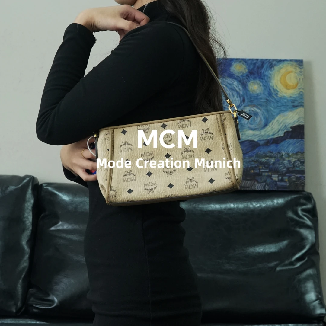 95新 MCM 米色腋下包/SP11509097/9097