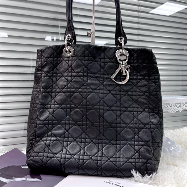 95新 DIOR/迪奥 XM/时尚经典黑银七格托特手提包/THZZ09109507
