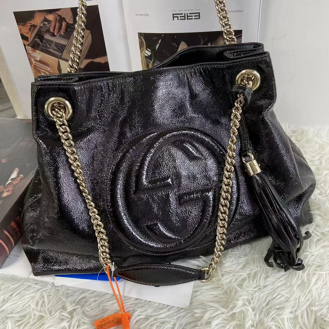 95新 GUCCI/古驰 XM/大双G流苏手提斜挎包SC10602082改