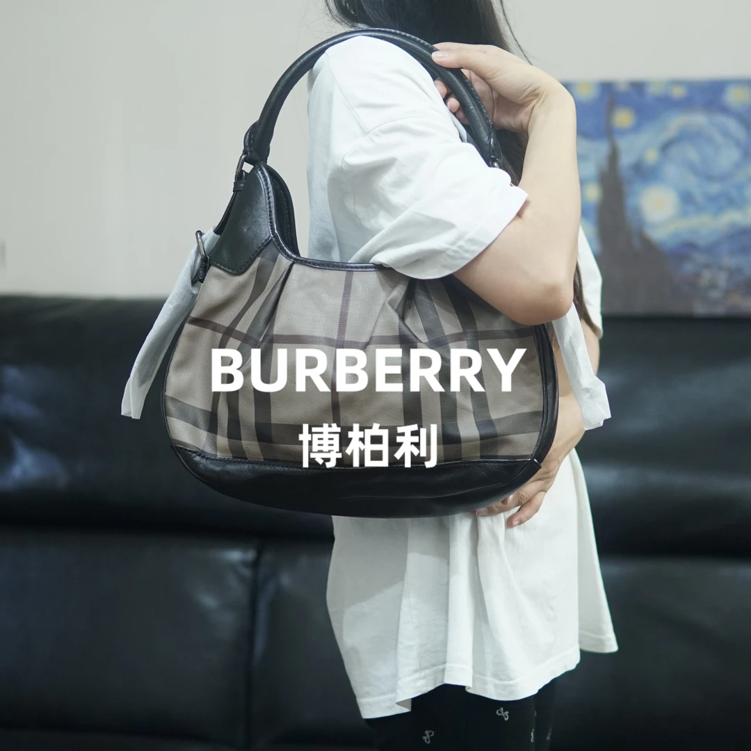 95新 BURBERRY/博柏利 格纹腋下托特包/ZZ09510075/0075