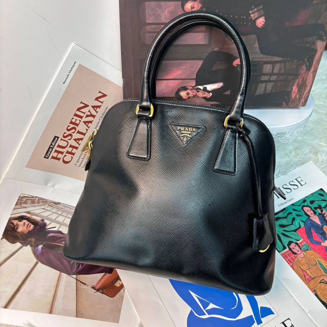 95新 Prada/普拉达 XM/时尚浓郁黑贝壳单肩手提包/T3YZ03110509改