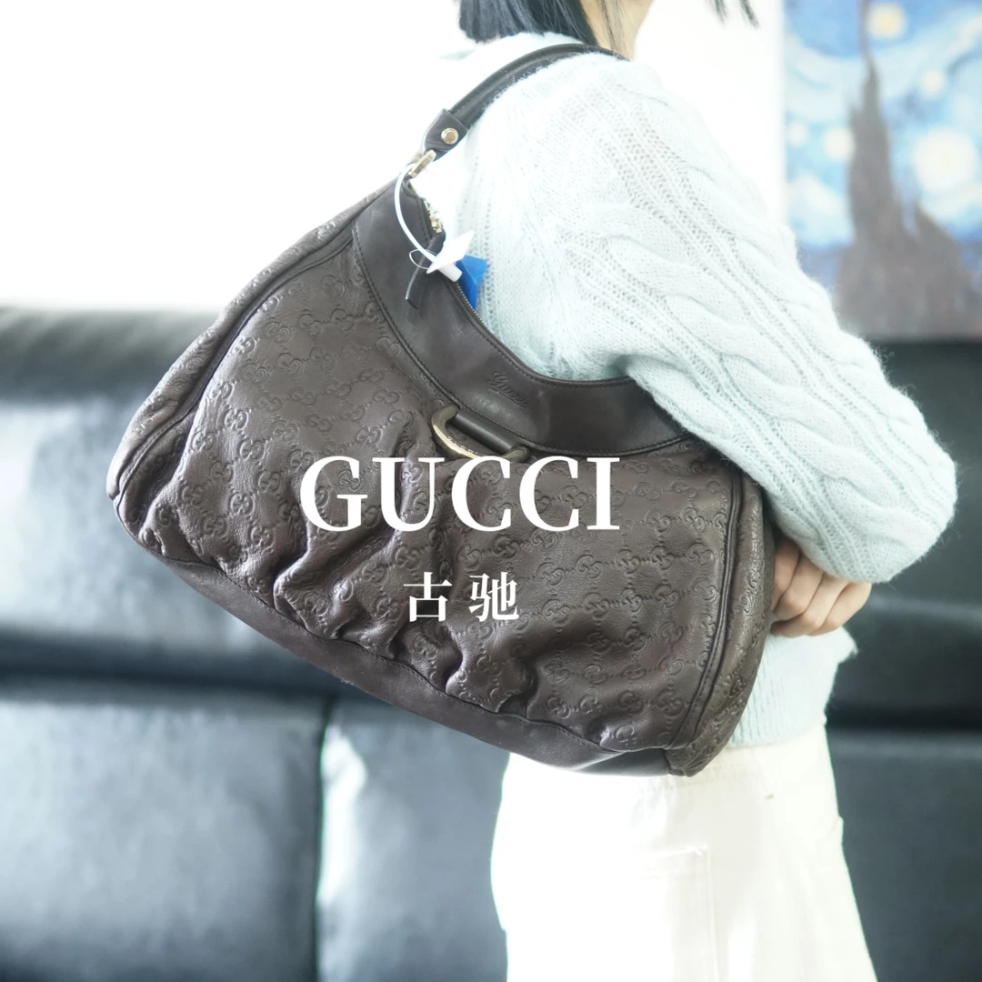 95新 GUCCI/古驰 压纹单肩包/ZT10701086/1086