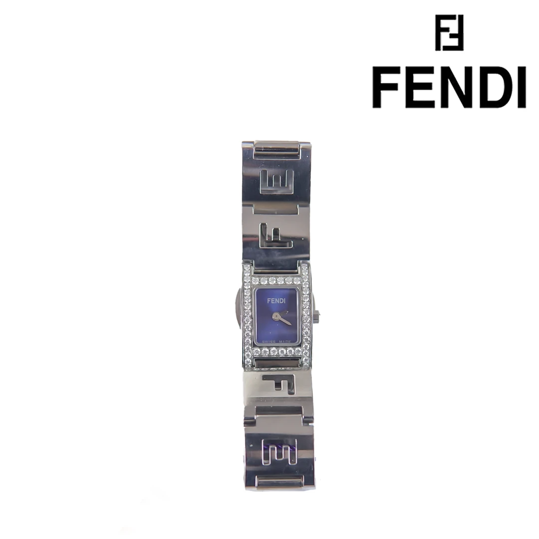 95新 友戏奢品 FENDI/芬迪/银色方盘石英手表/KA04112709/手链款
