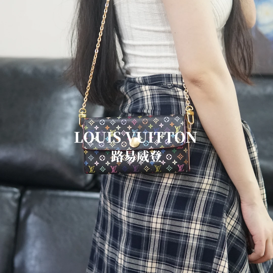 95新 LouisVuitton/路易威登 黑三彩钱包/BB09523061/3061