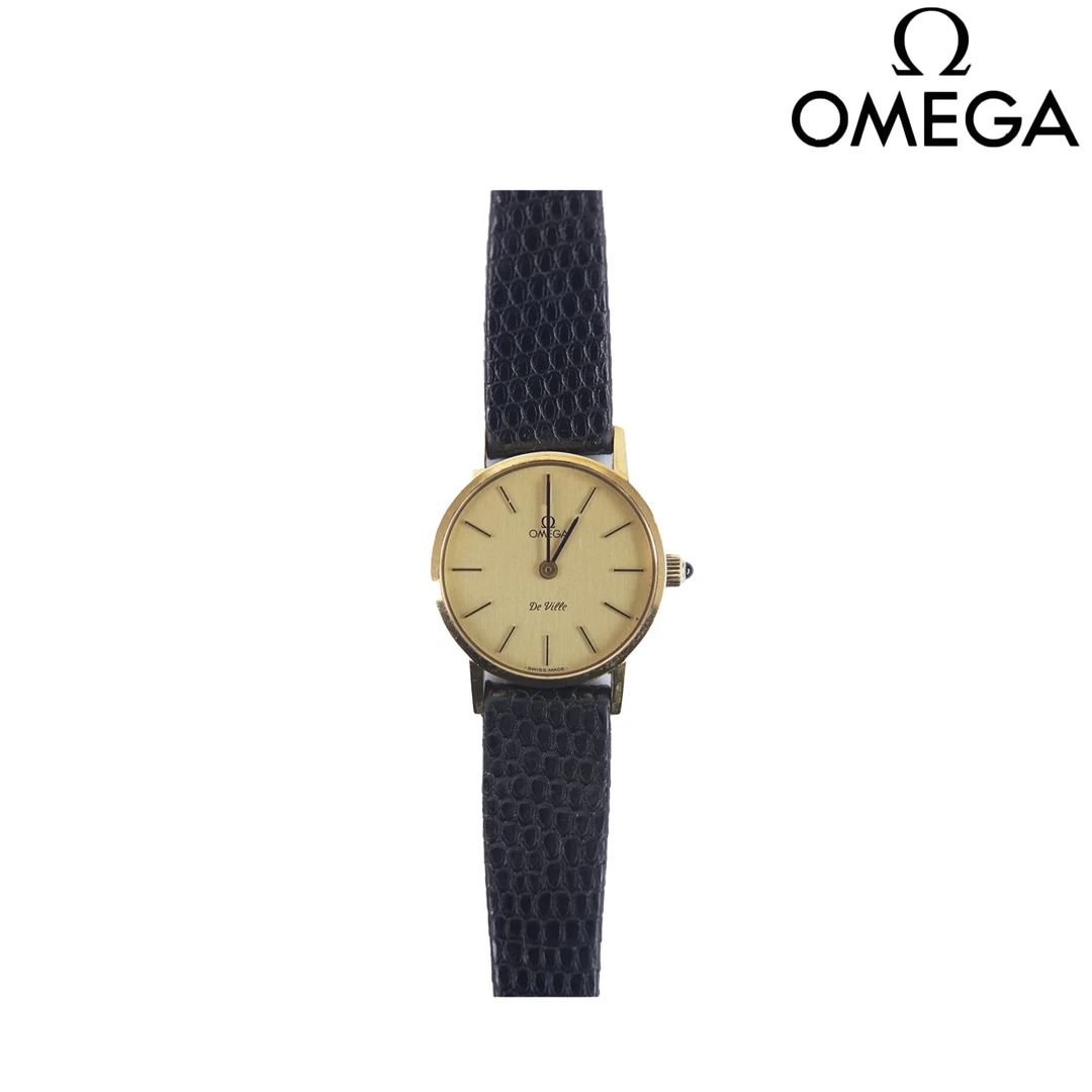 95新 友戏奢品 Omega/欧米茄机械/pj12109702/黑金圆盘气质女表