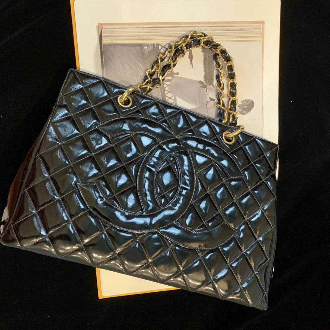 95新 Chanel/香奈儿 XM/黑色30开菱格纹托特手提包/THPJ05507828