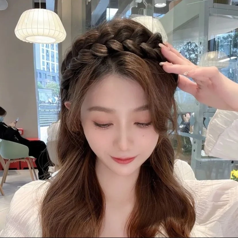 亚克力发饰 鱼骨辫头饰假发女麻花辫子网红发箍头箍带齿防滑可爱