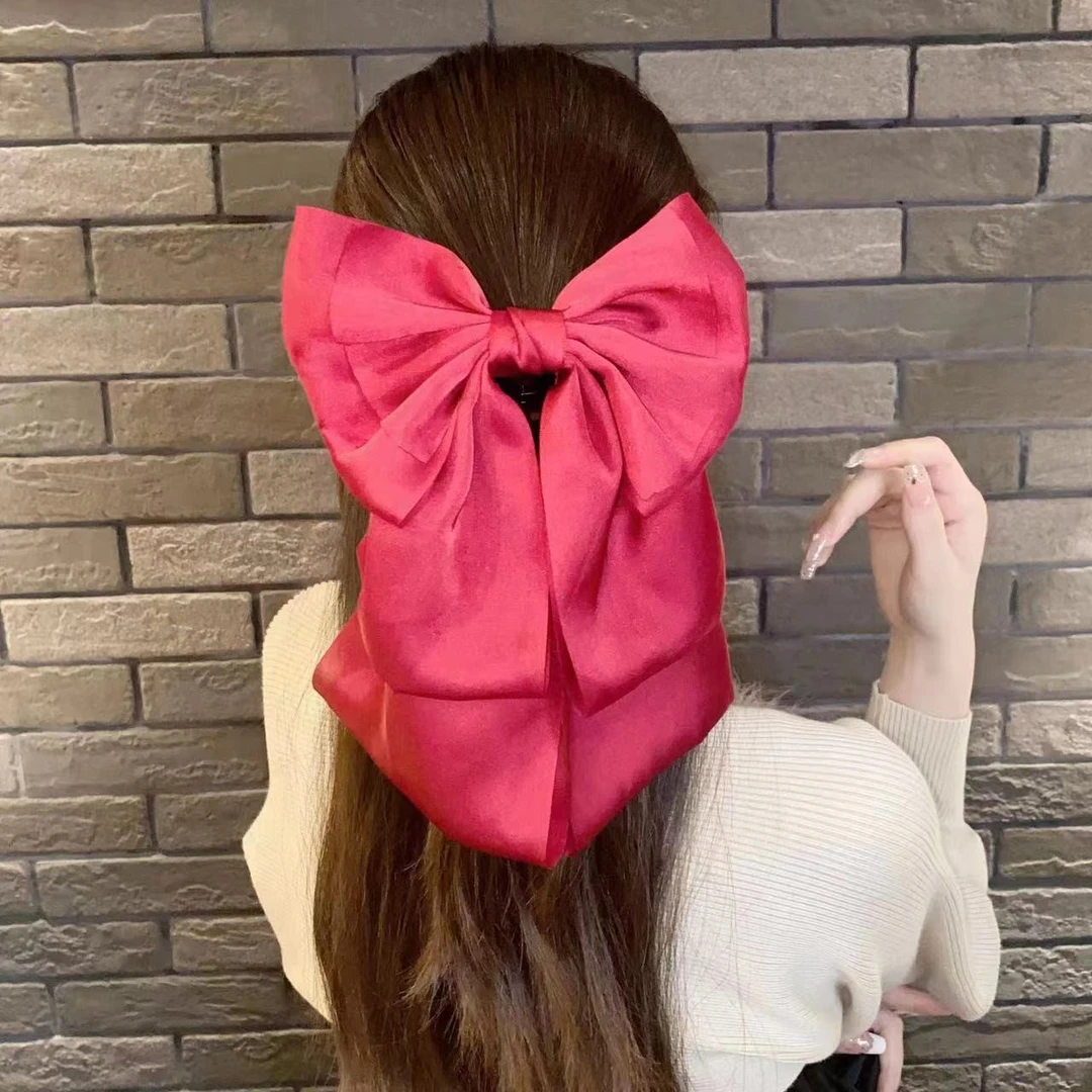 布艺发饰 大号蝴蝶结百搭气质懒人马尾抓夹大号