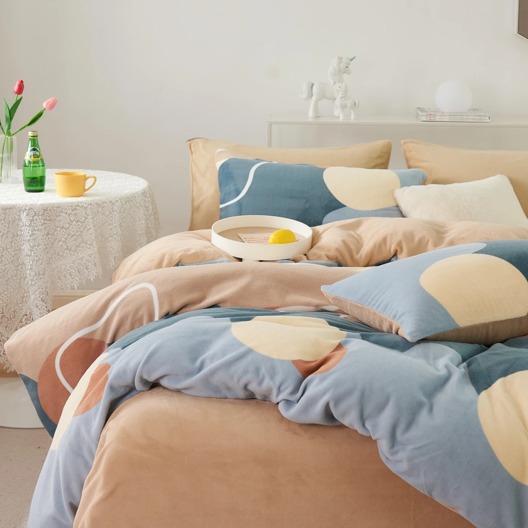 秋冬加厚可爱牛奶绒四件套卡通双面绒保暖床品