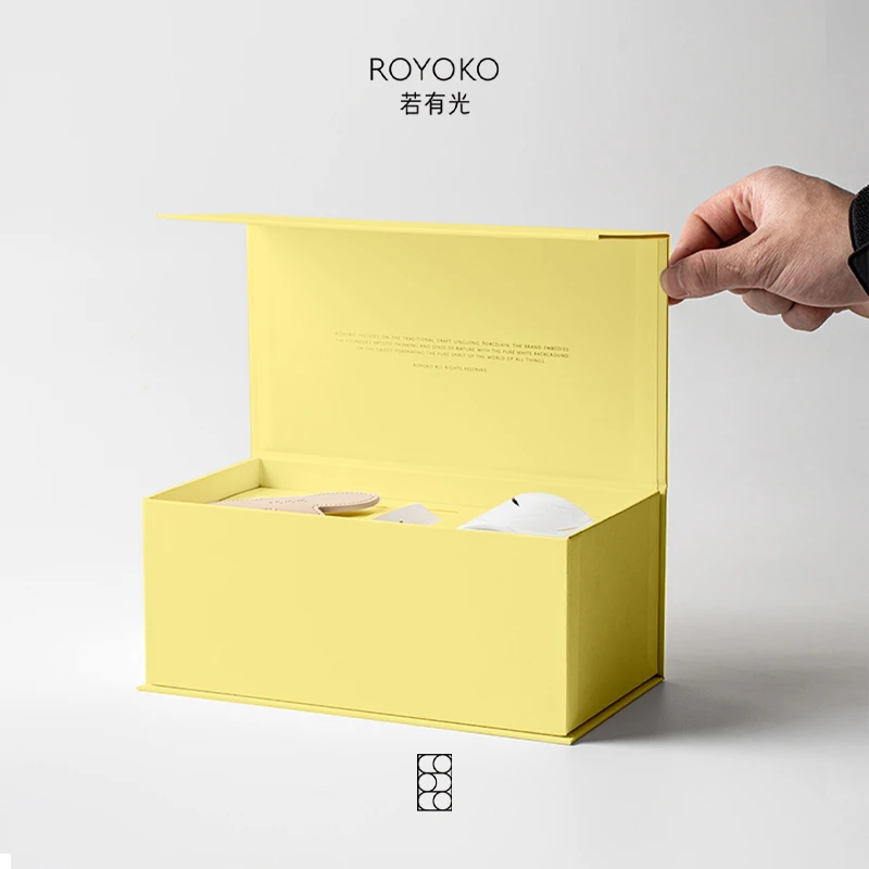 若有光景德镇陶瓷水杯直筒创意柳叶纹小容量水杯简约高级伴手礼物