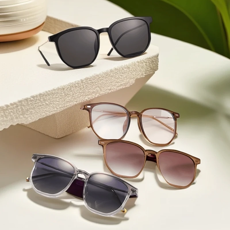 高颜值超轻复古时尚百搭素颜防蓝光近视套镜太阳镜高度数眼镜护眼