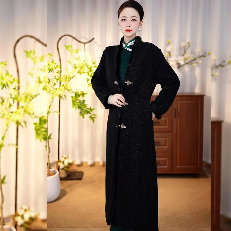 【TY087】2024冬季新款改良旗袍搭配外套外搭保暖气质显瘦中国风