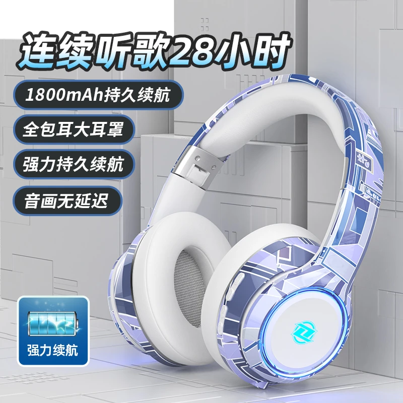 新款国潮无线蓝牙头戴式耳机瞄音重低音听歌游戏运动电脑新款通用