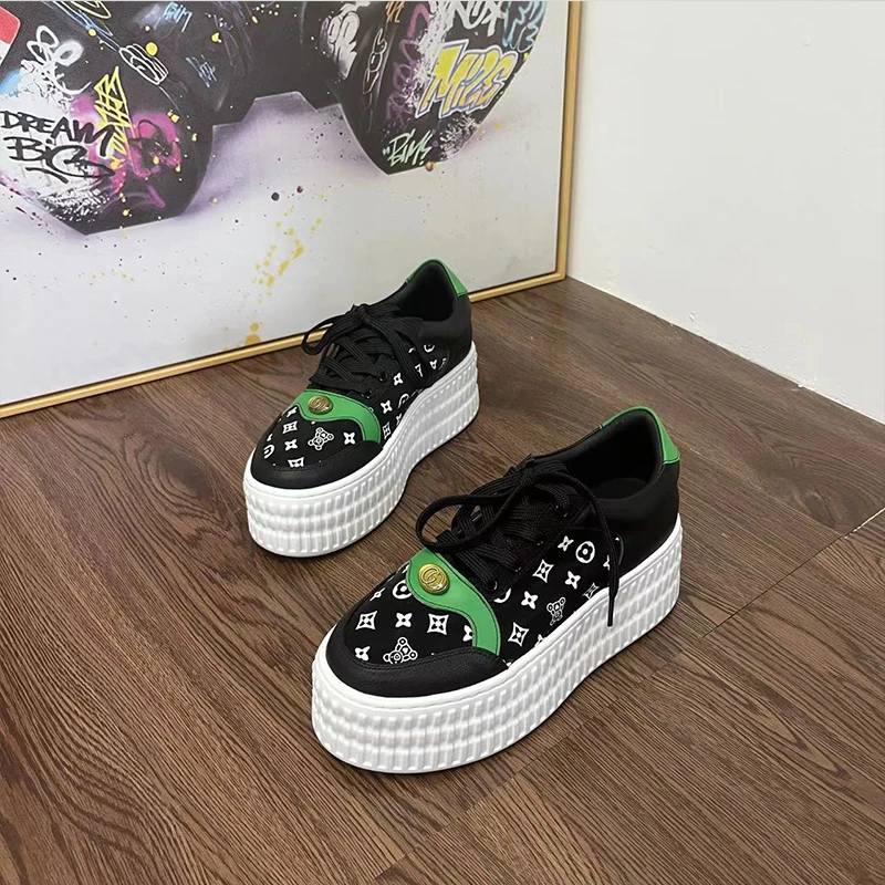 2024新款6.5公分底低帮原创百搭透气网发泡底时尚松糕底厚底单鞋